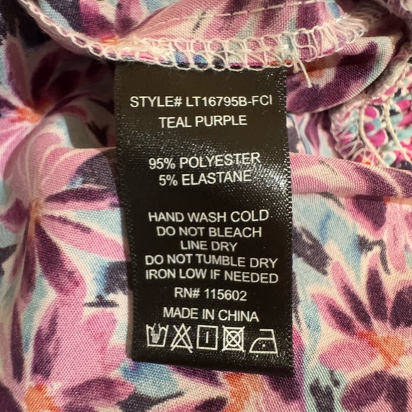 Lush Floral Long Puff Sleeve Cropped Top Size S. NWT - Picture 7 of 12